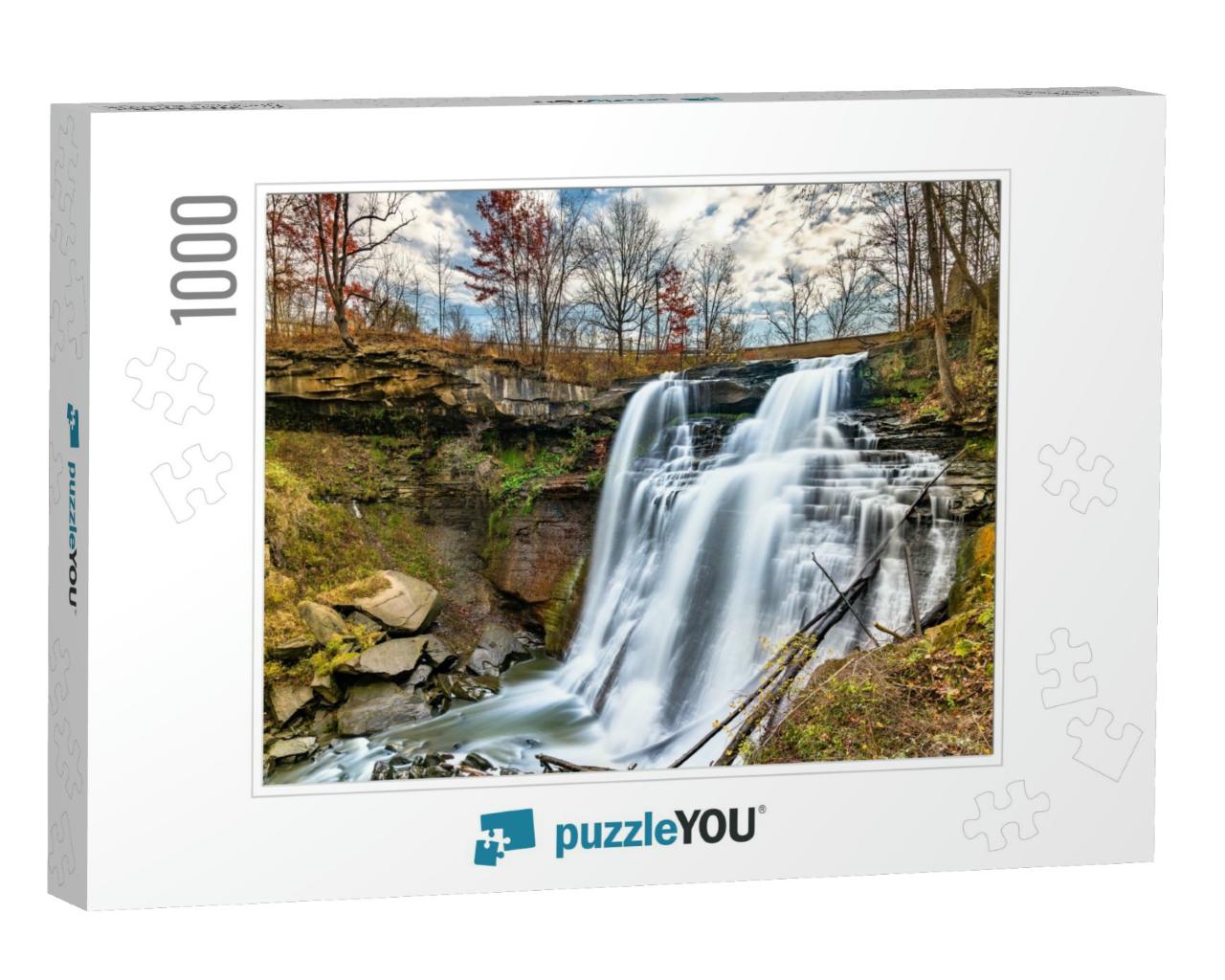 Breandywine Falls At Cuyahoga Valley National Park in Ohi... Jigsaw Puzzle with 1000 pieces