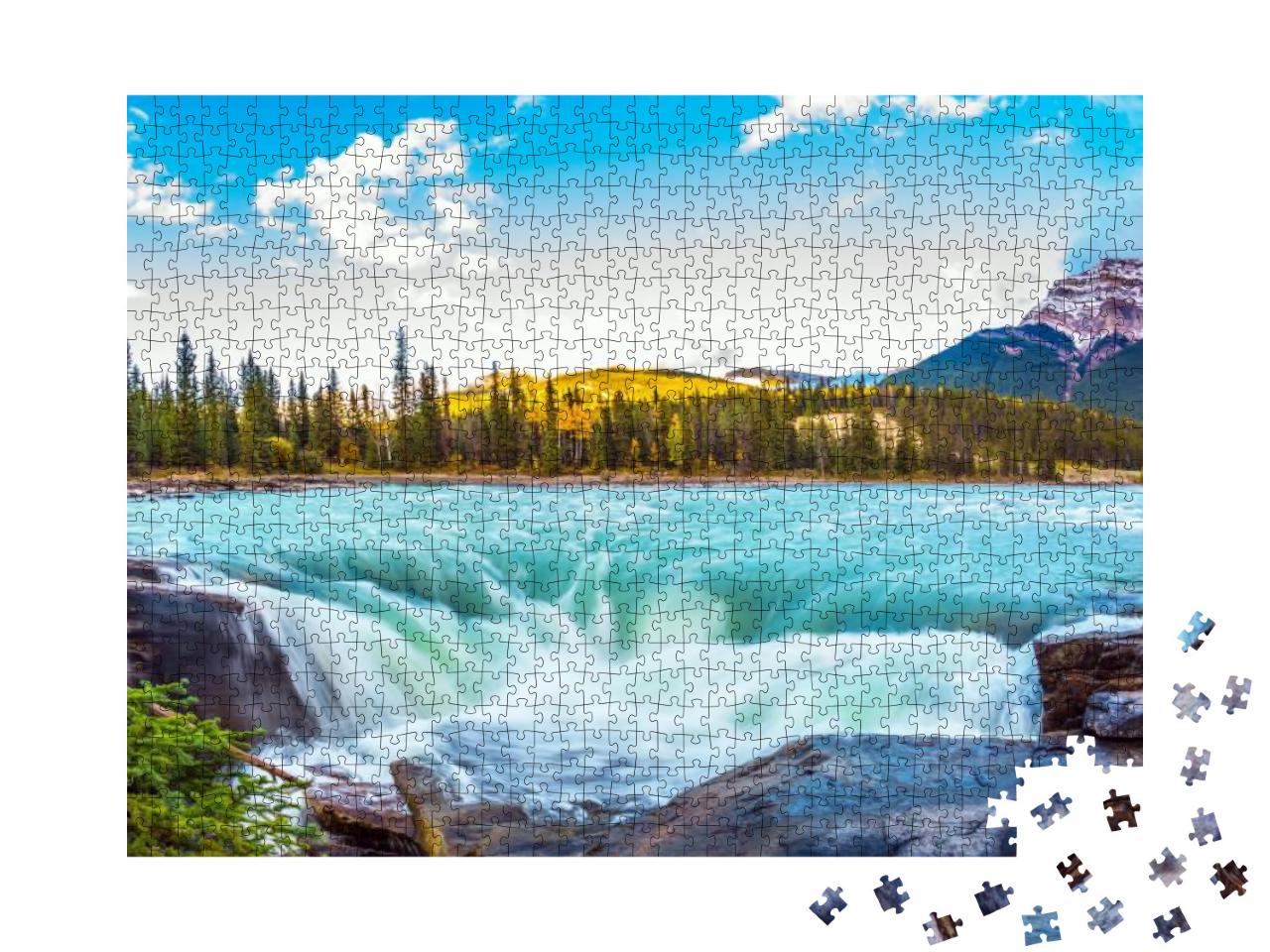 Travel to Jasper Park, Canada. the Waters of a Melting Mo... Jigsaw Puzzle with 1000 pieces