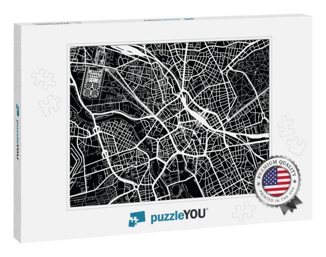 Urban Vector City Map of Hanover, Germany... Jigsaw Puzzle
