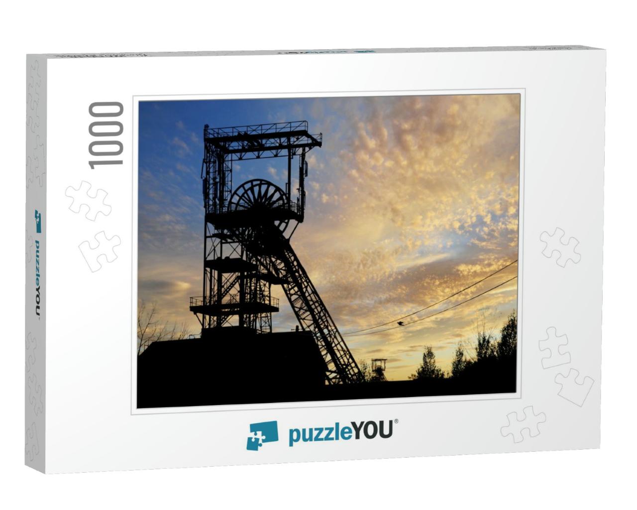 Old Disused Mine Shaft in Saarland in Sunset... Jigsaw Puzzle with 1000 pieces