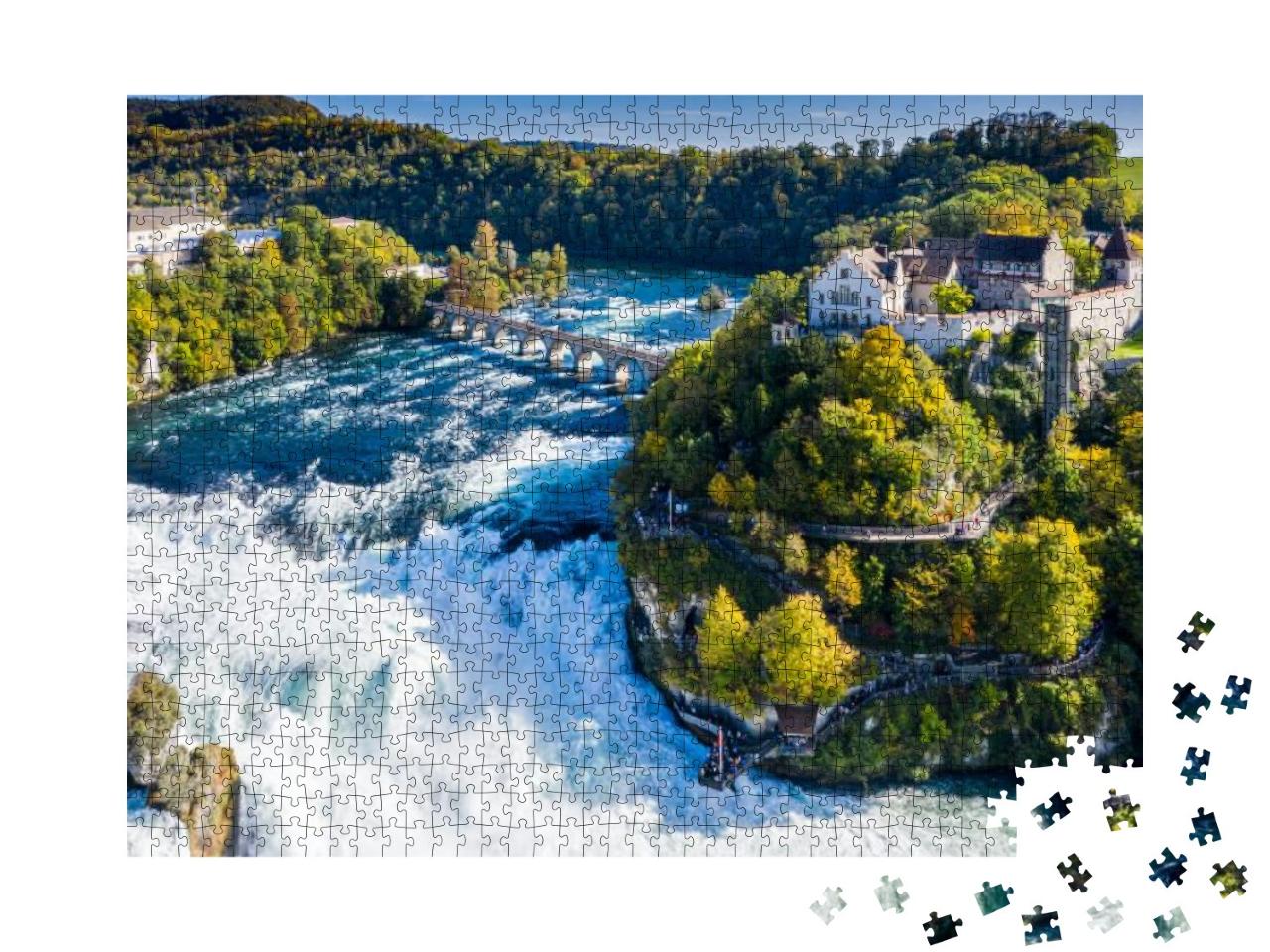 Rhine Falls or Rheinfall, Switzerland Panoramic Aerial Vi... Jigsaw Puzzle with 1000 pieces