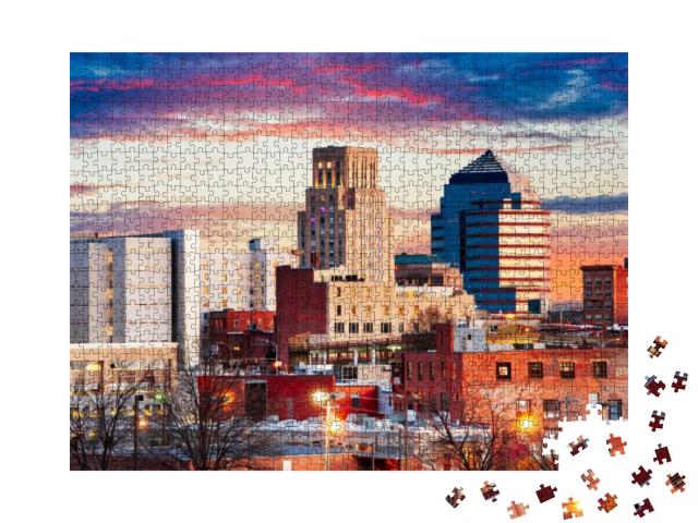 Durham, North Carolina, USA Downtown Skyline At Dawn... Jigsaw Puzzle with 1000 pieces