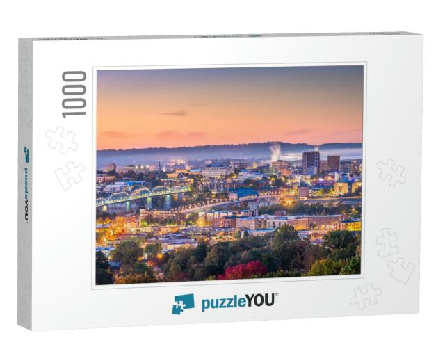 Chattanooga, Tennessee, USA Downtown City Skyline At Dusk... Jigsaw Puzzle with 1000 pieces
