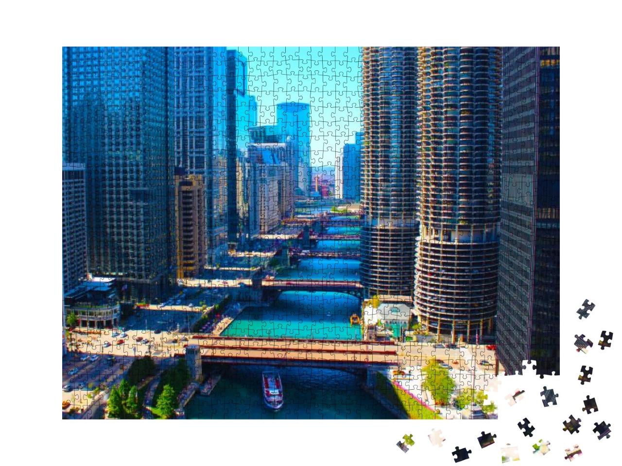 Chicago River... Jigsaw Puzzle with 1000 pieces