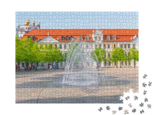 Major Square with Fountains in Magdeburg by Cathedral & G... Jigsaw Puzzle with 1000 pieces