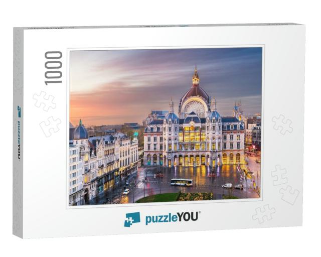 Antwerp, Belgium Cityscape At Central Railway Station fro... Jigsaw Puzzle with 1000 pieces