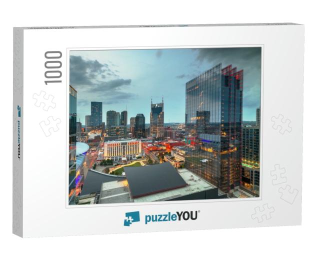 Nashville, Tennessee, USA Downtown Cityscape At Dusk... Jigsaw Puzzle with 1000 pieces