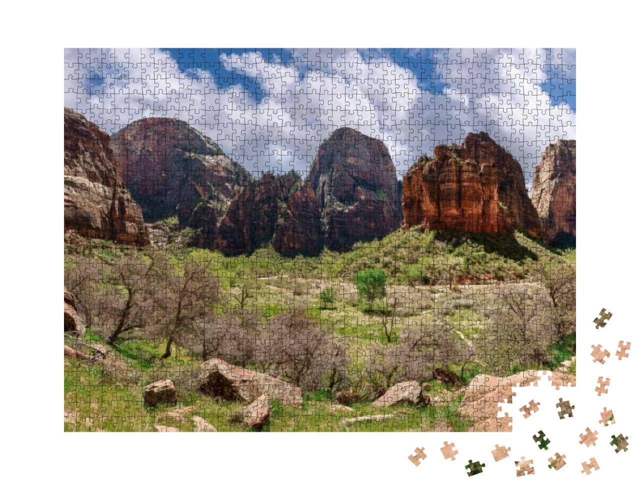 Big Bend in Zion National Park, Utah, Usa... Jigsaw Puzzle with 1000 pieces