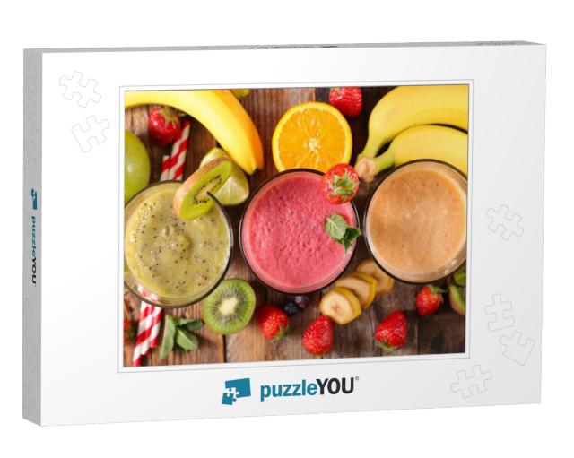 assorted of fruit juice- healthy smoothie Jigsaw Puzzle
