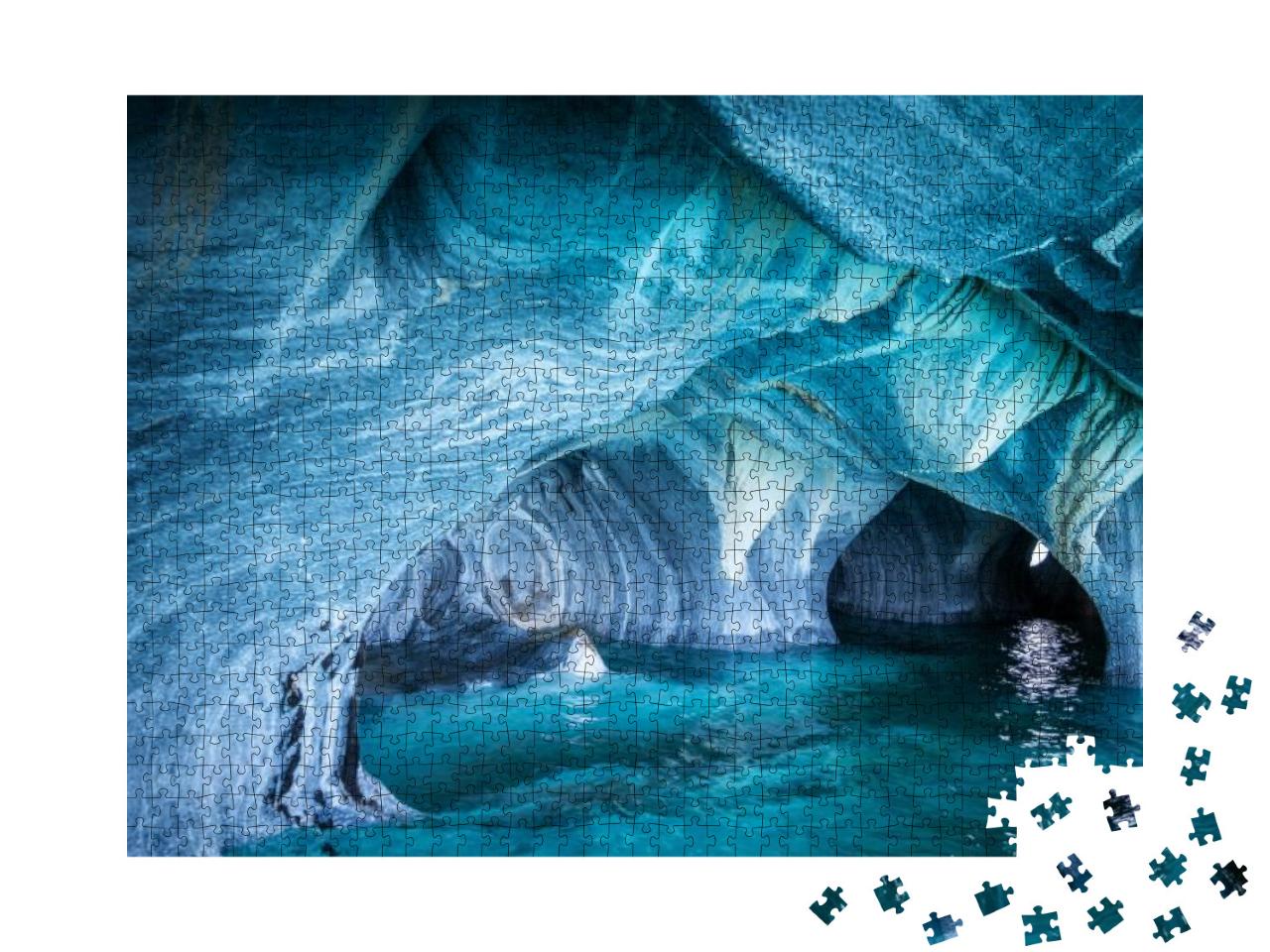 The Marble Caves Spanish Cuevas De Marmol Are a Series of... Jigsaw Puzzle with 1000 pieces