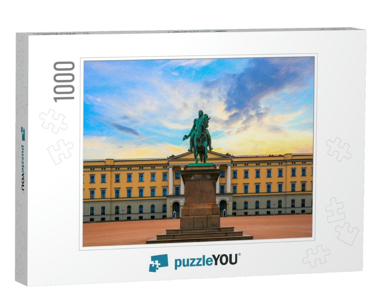 Panorama of the Royal Palace & Statue of King Karl Johan... Jigsaw Puzzle with 1000 pieces