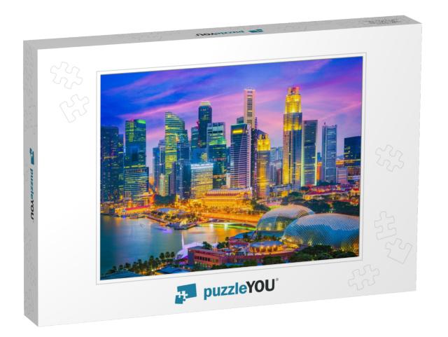 Singapore City Skyline At Twilight... Jigsaw Puzzle