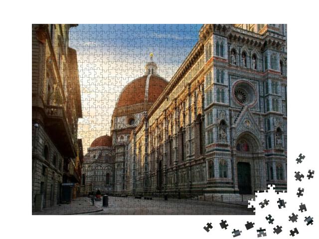 Piazza Del Duomo & Cathedral of Santa Maria Del Fiore in... Jigsaw Puzzle with 1000 pieces