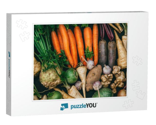 Root Crops, Carrots, Parsley Root, Turnip, Onion, Garlic... Jigsaw Puzzle