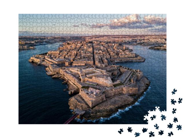 Aerial Drone Sunrise Photo - Ancient Capital City of Vall... Jigsaw Puzzle with 1000 pieces