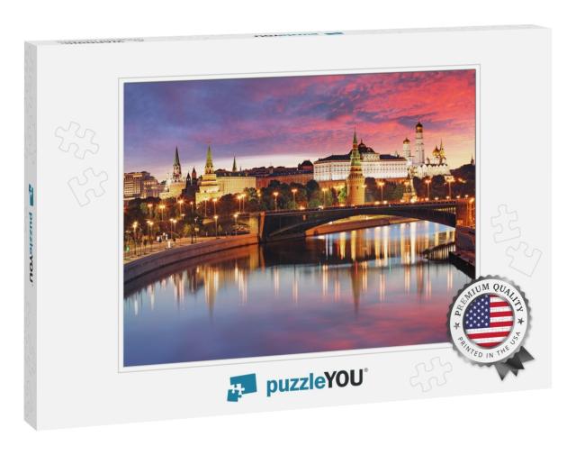 Russia, Moscow City Skyline At Sunset... Jigsaw Puzzle