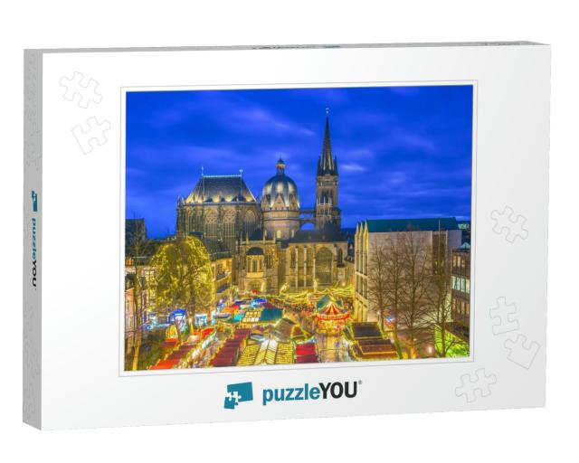 Aachen Cathedral with Famous Christmas Market in the Fore... Jigsaw Puzzle