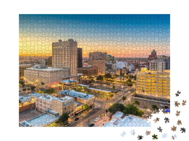 El Paso, Texas, USA Downtown City Skyline At Twilight... Jigsaw Puzzle with 1000 pieces