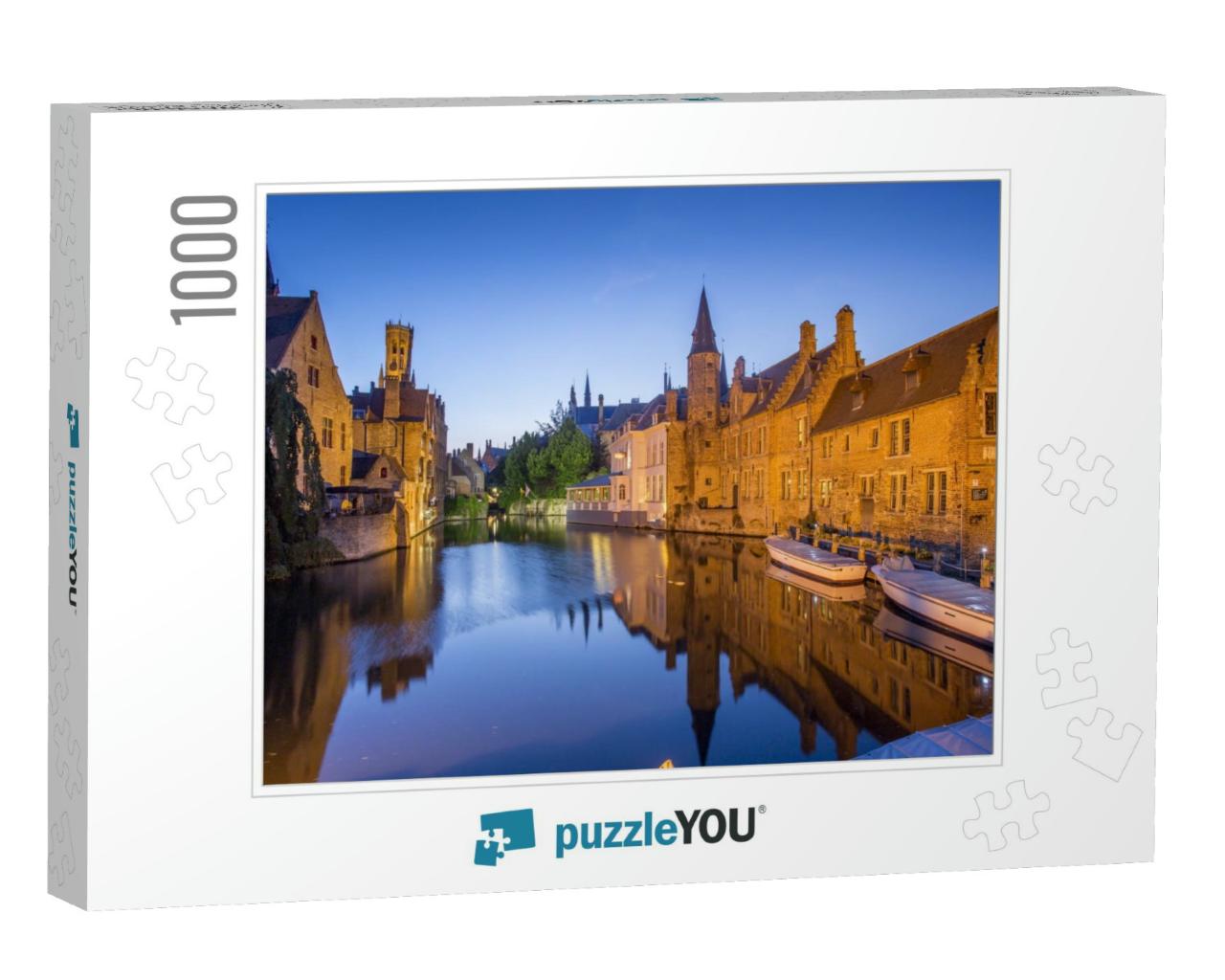 Classic View of Bruges. Belgium. Medieval Fairytale City... Jigsaw Puzzle with 1000 pieces