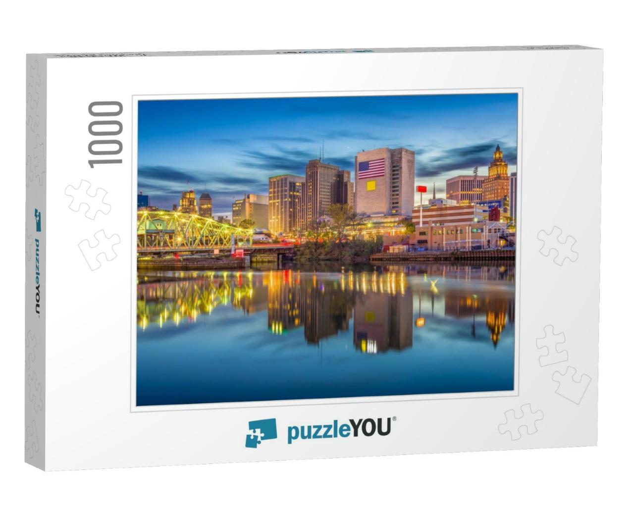 Newark, New Jersey, USA Skyline on the Passaic River At Du... Jigsaw Puzzle with 1000 pieces