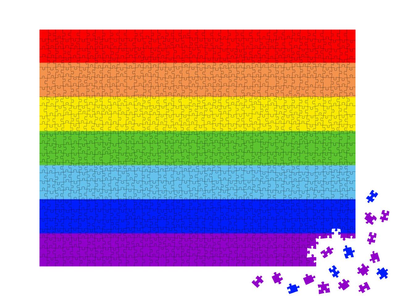 Banner with Colors of the Rainbow Symbol of Peace & Broth... Jigsaw Puzzle with 1000 pieces