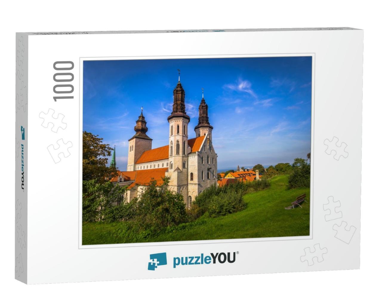 The Cathedral of the Old Town of Visby in Gotland, Sweden... Jigsaw Puzzle with 1000 pieces