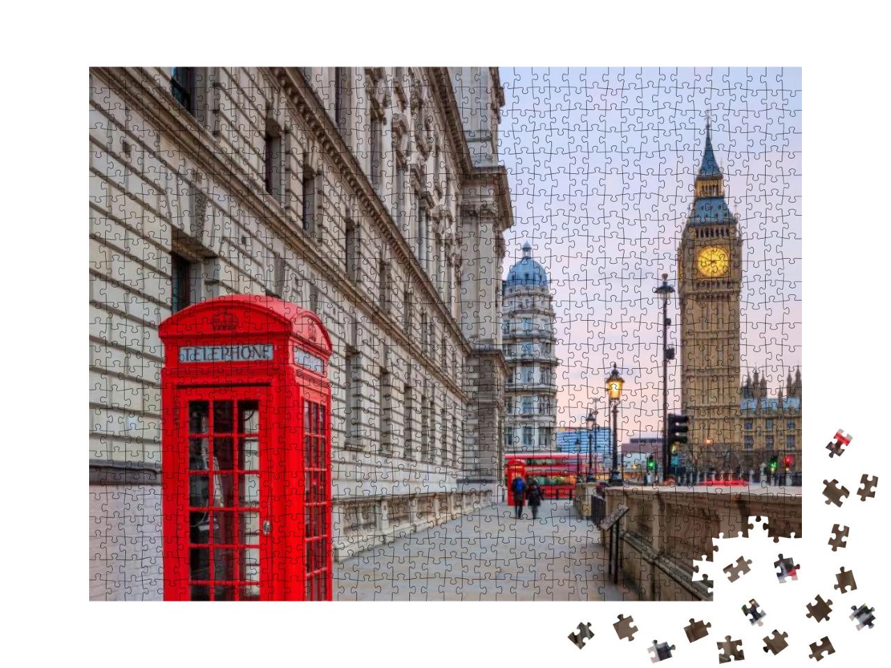 London Skyline with Big Ben & Houses of Parliament At Twi... Jigsaw Puzzle with 1000 pieces