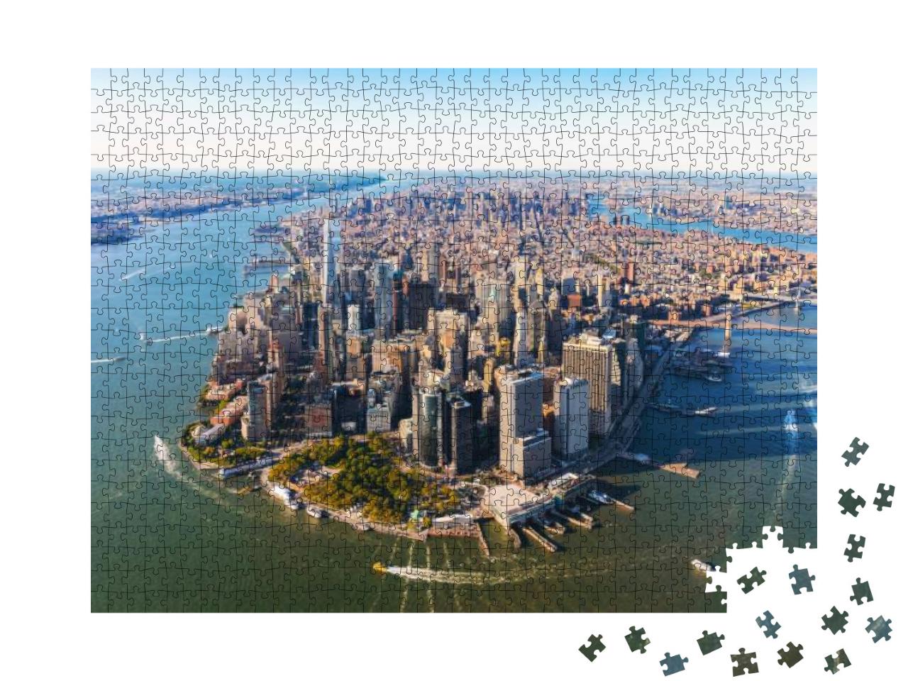 Aerial View of Lower Manhattan New York City... Jigsaw Puzzle with 1000 pieces