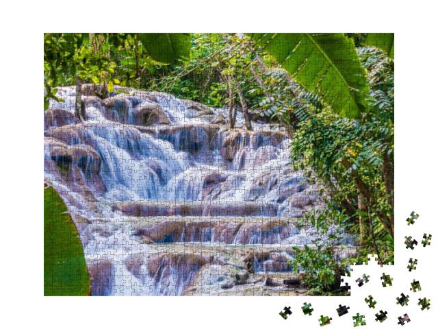 Dunns River Falls in Ocho Rios, Jamaica... Jigsaw Puzzle with 1000 pieces
