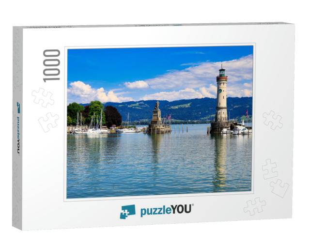 Picturesque Harbor of the Town Lindau At the Lake Constan... Jigsaw Puzzle with 1000 pieces