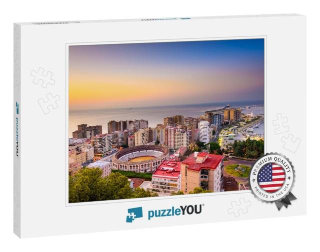 Malaga, Spain Dawn Skyline Towards the Mediterranean Sea... Jigsaw Puzzle