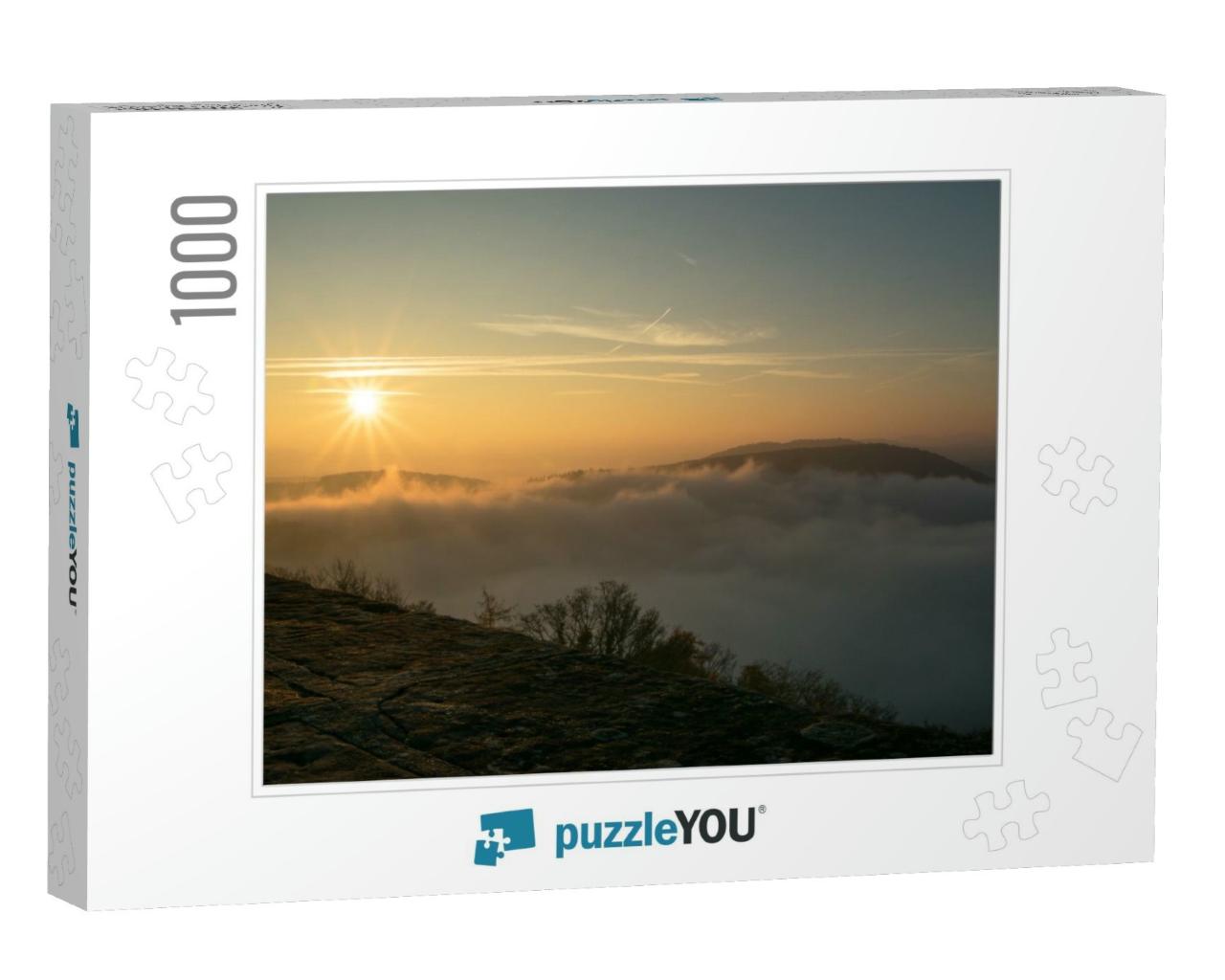 Inversion Weather At the German Lake Called Edersee with... Jigsaw Puzzle with 1000 pieces