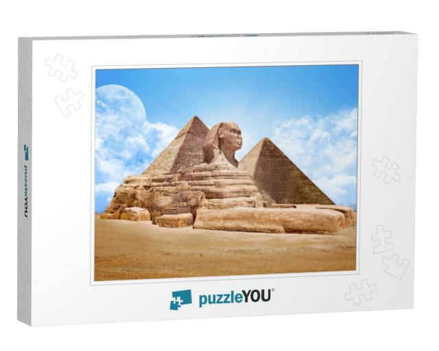 Pyramids Egypt with Great Sphinx... Jigsaw Puzzle