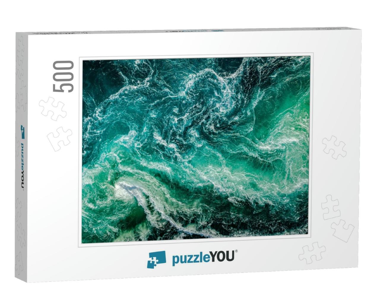 Waves of Water of the River & the Sea Meet Each Other Dur... Jigsaw Puzzle with 500 pieces