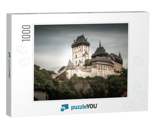View of Karlstein Castle, a Large Gothic Castle Founded i... Jigsaw Puzzle with 1000 pieces