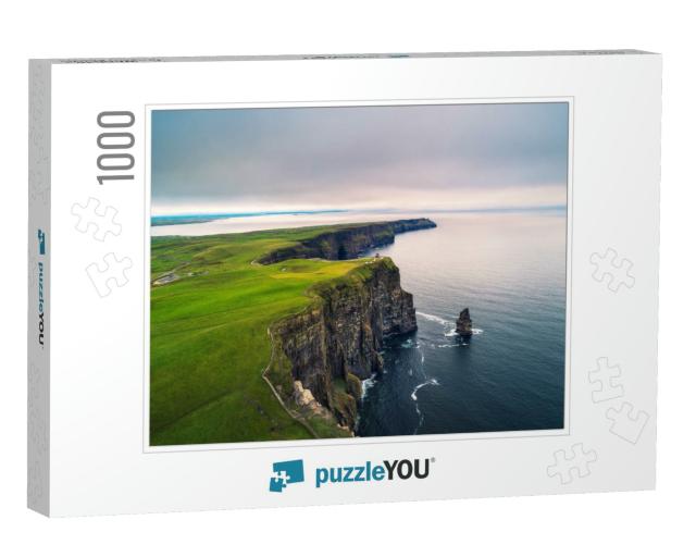 Aerial View of the Scenic Cliffs of Moher in Ireland. Thi... Jigsaw Puzzle with 1000 pieces