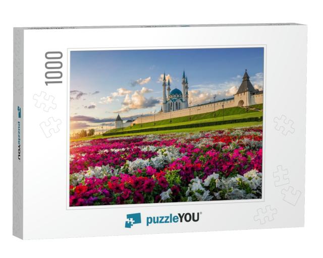 Lot of Flowers in the Kazan Kremlin in the Evening Rays... Jigsaw Puzzle with 1000 pieces