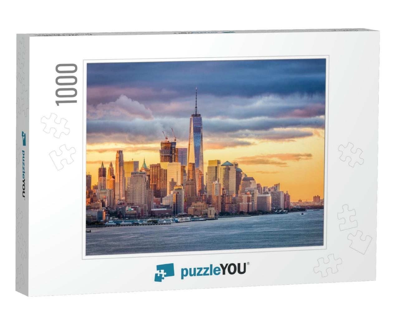 New York City Financial District on the Hudson River At D... Jigsaw Puzzle with 1000 pieces