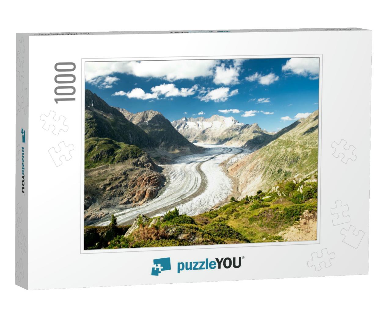 Scenic View on Great Aletsch Glacier in Switzerland with... Jigsaw Puzzle with 1000 pieces
