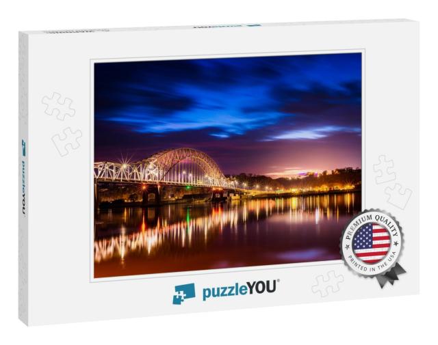 Beautiful Julien Dubuque Bride At Night After Sunset... Jigsaw Puzzle