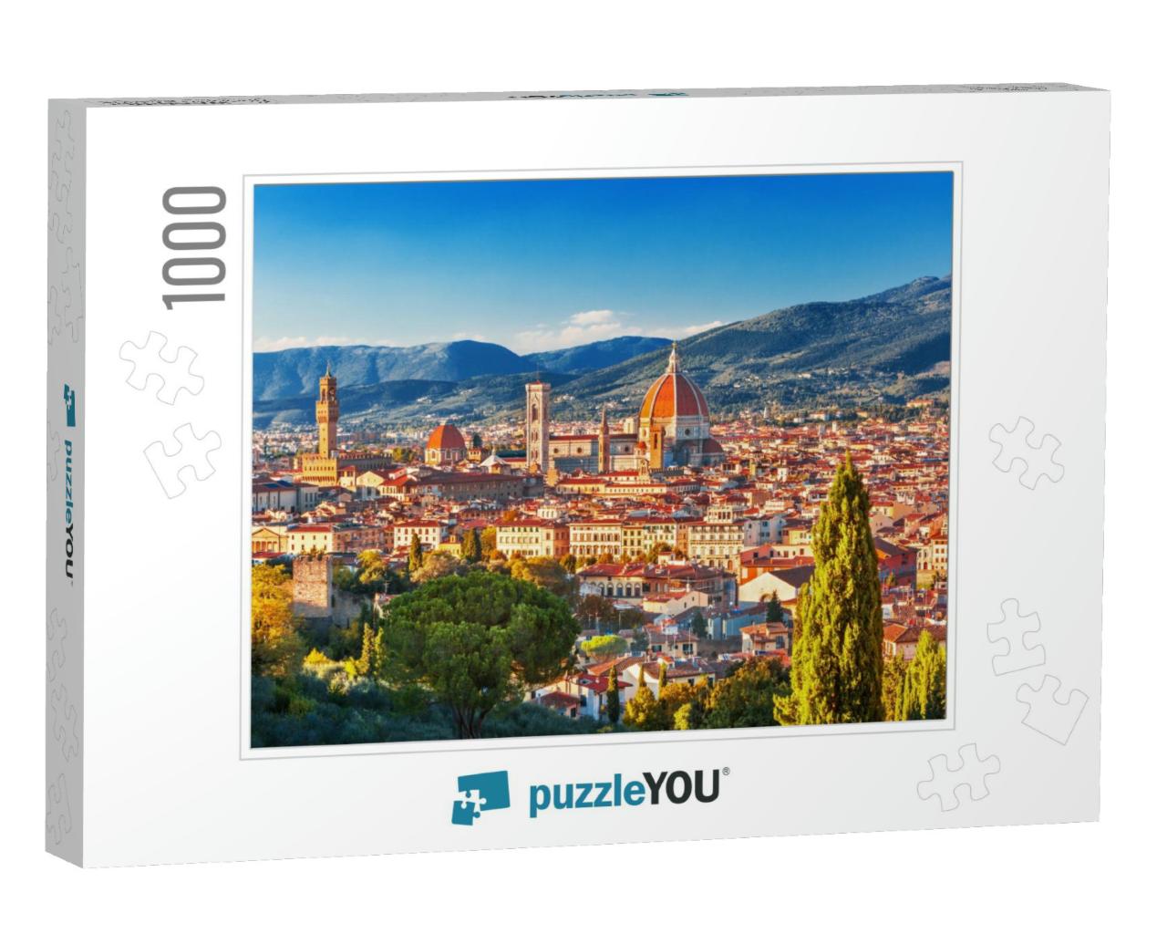 View of Florence, Ponte Vecchio, Palazzo Vecchio & Floren... Jigsaw Puzzle with 1000 pieces