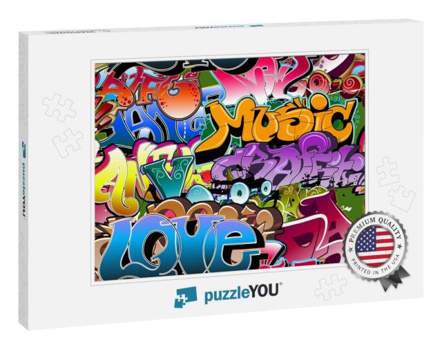 Graffiti Urban Wall Background... Jigsaw Puzzle