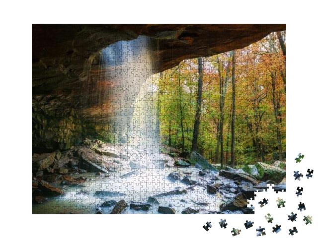Ozark National Forest Glory Hole Falls in Autumn... Jigsaw Puzzle with 1000 pieces