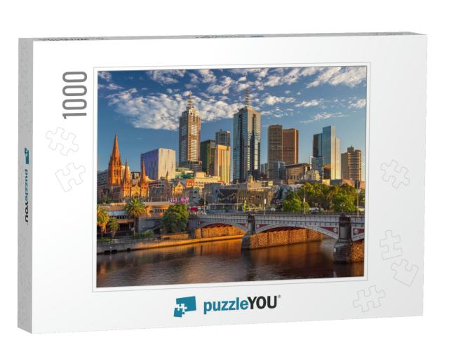 City of Melbourne. Cityscape Image of Melbourne, Australi... Jigsaw Puzzle with 1000 pieces