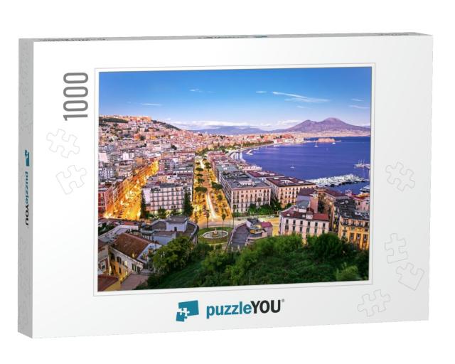 Panoramic Scenic View of Naples At Night, Campania, Italy... Jigsaw Puzzle with 1000 pieces