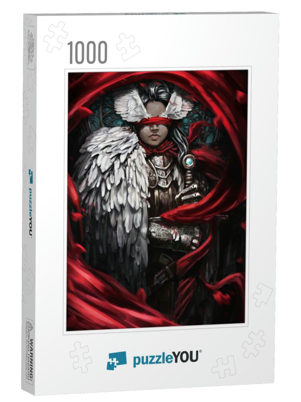 Young Knight Girl, She Has a Cape Made of Feathers Instea... Jigsaw Puzzle with 1000 pieces