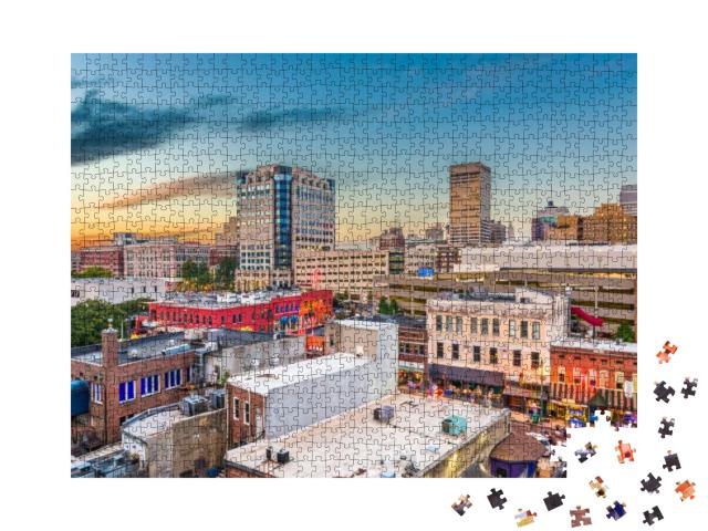 Memphis, Tennessee, USA Downtown City Skyline Over Beale S... Jigsaw Puzzle with 1000 pieces