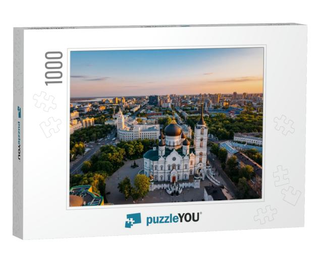 Evening Summer Voronezh Cityscape. Annunciation Cathedral... Jigsaw Puzzle with 1000 pieces