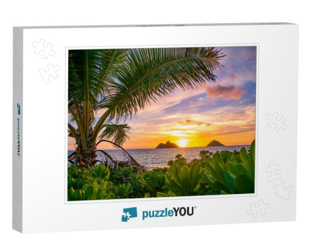 A Gorgeous Tropical Sunrise Over Lanikai Beach in Kailua... Jigsaw Puzzle