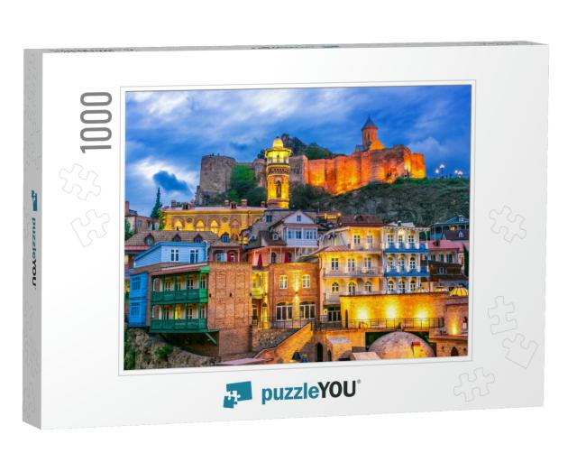 View of the Old Town of Tbilisi, Georgia After Sunset... Jigsaw Puzzle with 1000 pieces